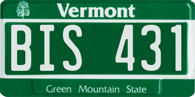 VT license plate BIS431