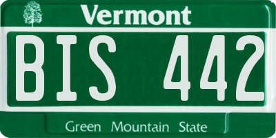 VT license plate BIS442