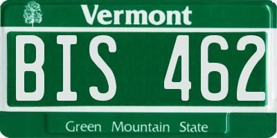 VT license plate BIS462
