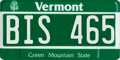 VT license plate BIS465