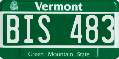 VT license plate BIS483