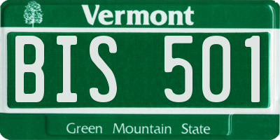 VT license plate BIS501