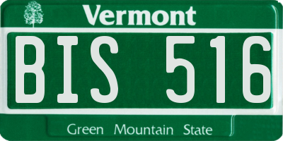 VT license plate BIS516
