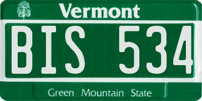 VT license plate BIS534