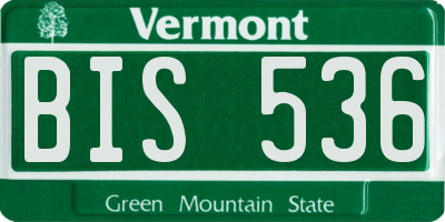 VT license plate BIS536