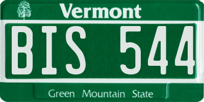 VT license plate BIS544