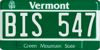 VT license plate BIS547