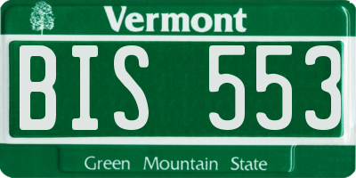 VT license plate BIS553