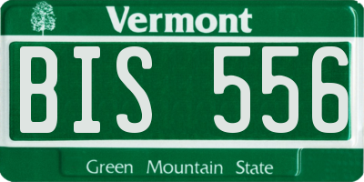 VT license plate BIS556