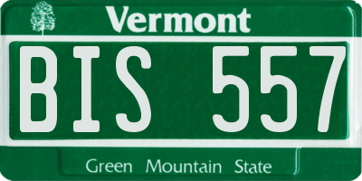 VT license plate BIS557