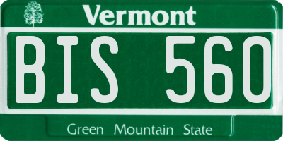 VT license plate BIS560