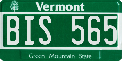 VT license plate BIS565