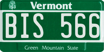 VT license plate BIS566