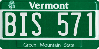 VT license plate BIS571