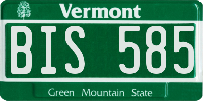 VT license plate BIS585