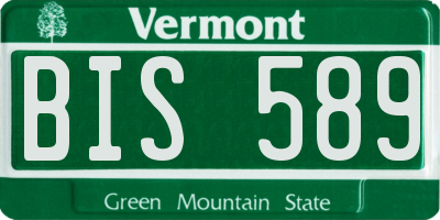 VT license plate BIS589