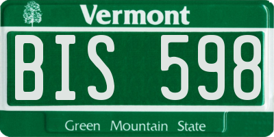 VT license plate BIS598