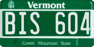 VT license plate BIS604