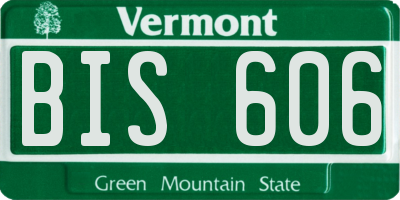 VT license plate BIS606