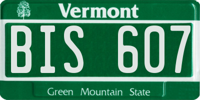 VT license plate BIS607