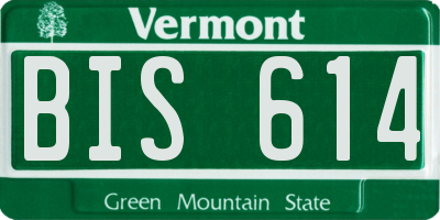 VT license plate BIS614