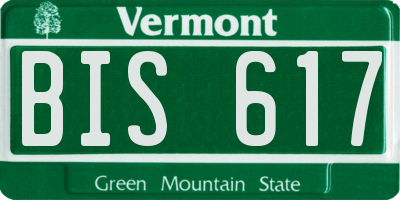 VT license plate BIS617