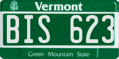 VT license plate BIS623