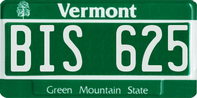 VT license plate BIS625