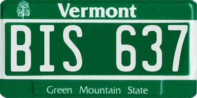 VT license plate BIS637