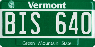 VT license plate BIS640