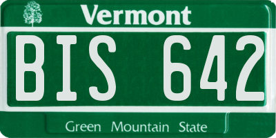 VT license plate BIS642