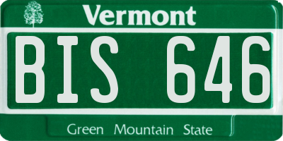 VT license plate BIS646