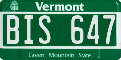 VT license plate BIS647