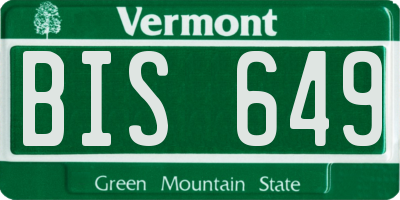 VT license plate BIS649