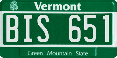 VT license plate BIS651