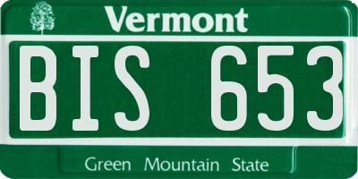 VT license plate BIS653