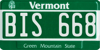 VT license plate BIS668