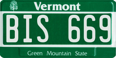 VT license plate BIS669