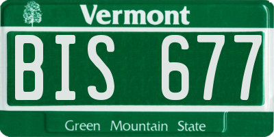 VT license plate BIS677