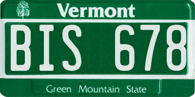 VT license plate BIS678