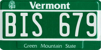 VT license plate BIS679
