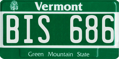 VT license plate BIS686
