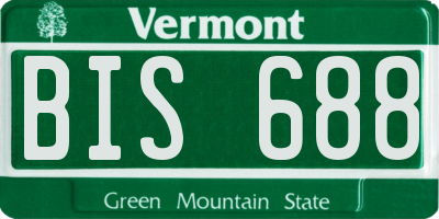 VT license plate BIS688