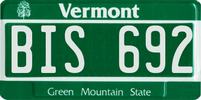 VT license plate BIS692
