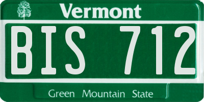 VT license plate BIS712