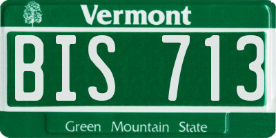 VT license plate BIS713