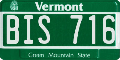VT license plate BIS716