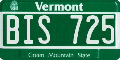 VT license plate BIS725