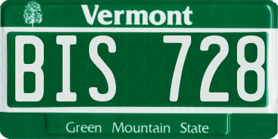 VT license plate BIS728