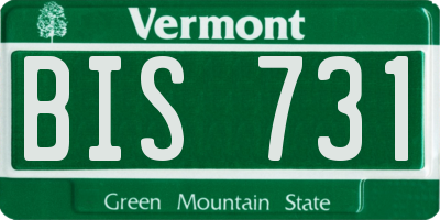 VT license plate BIS731